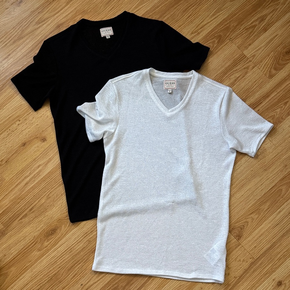 Guess Sheer V-Neck T-Shirts ✨ both size Small